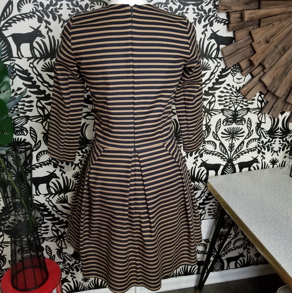 GAP Navy & Tan Stripe A-Line Dress Sz 0 - Picture 6 of 6
